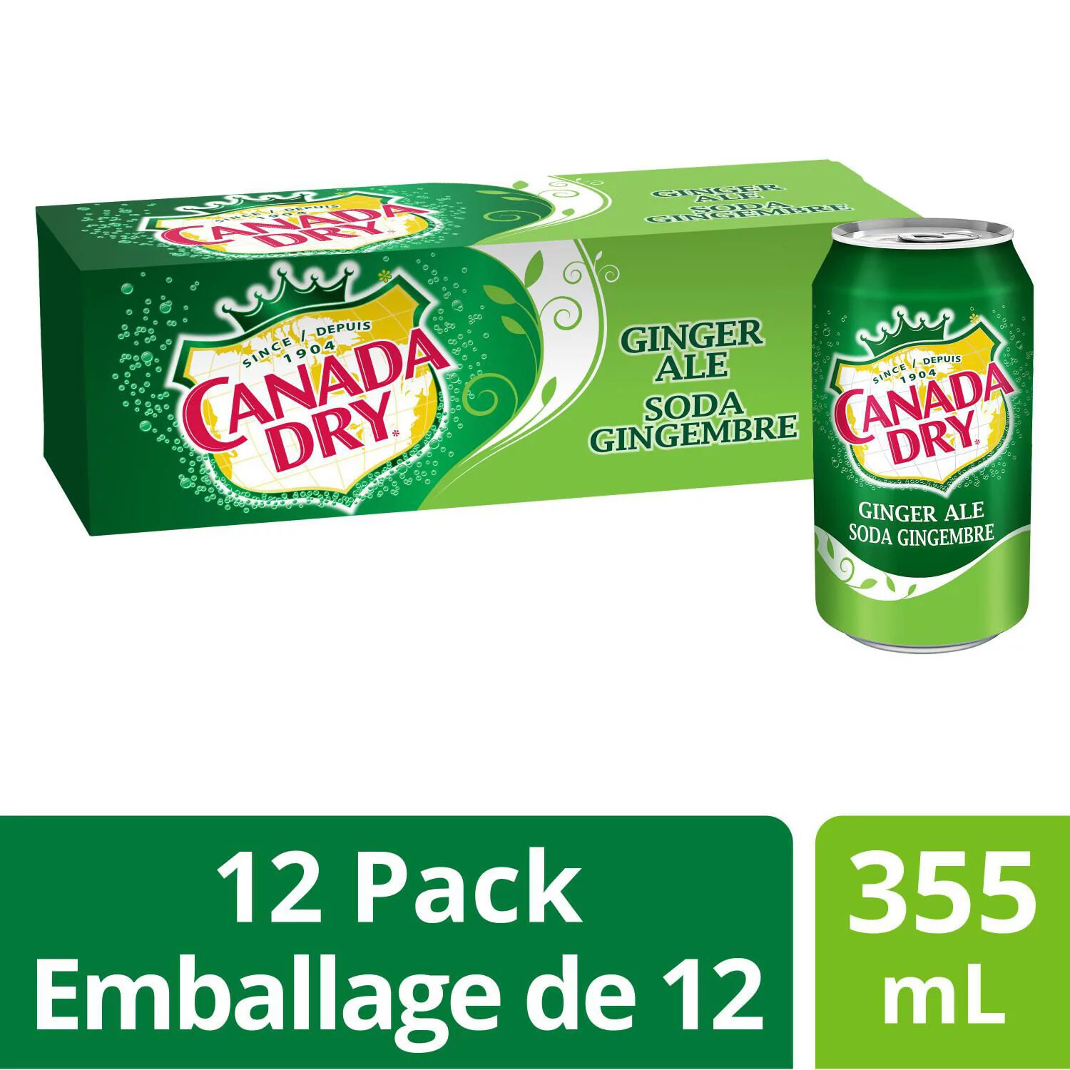 CANADA DRY Ginger Ale 355ml x 12