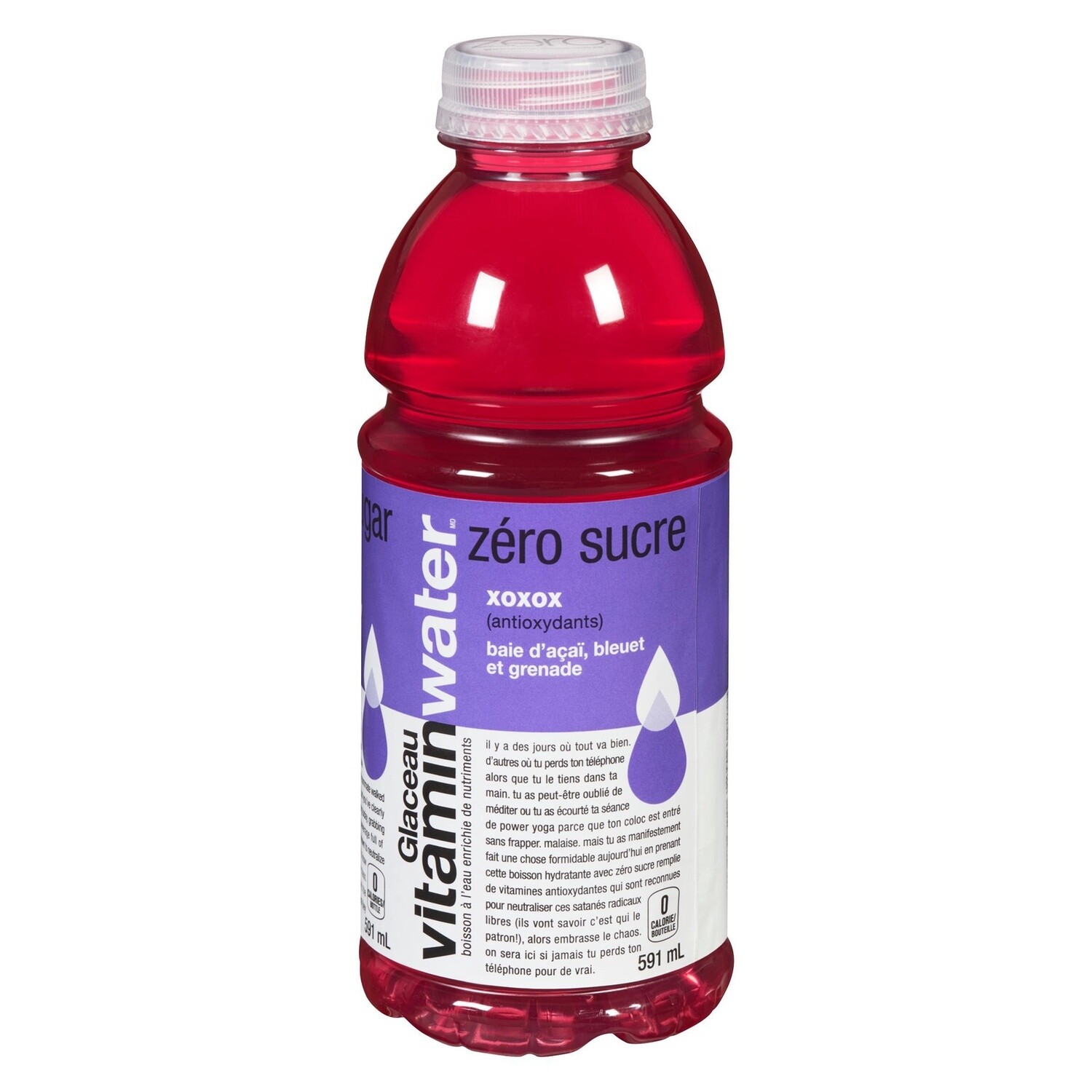 Glaceau Vitamin Water ZERO SUGAR xoxox Acai Blueberry Pomegranate 591mL