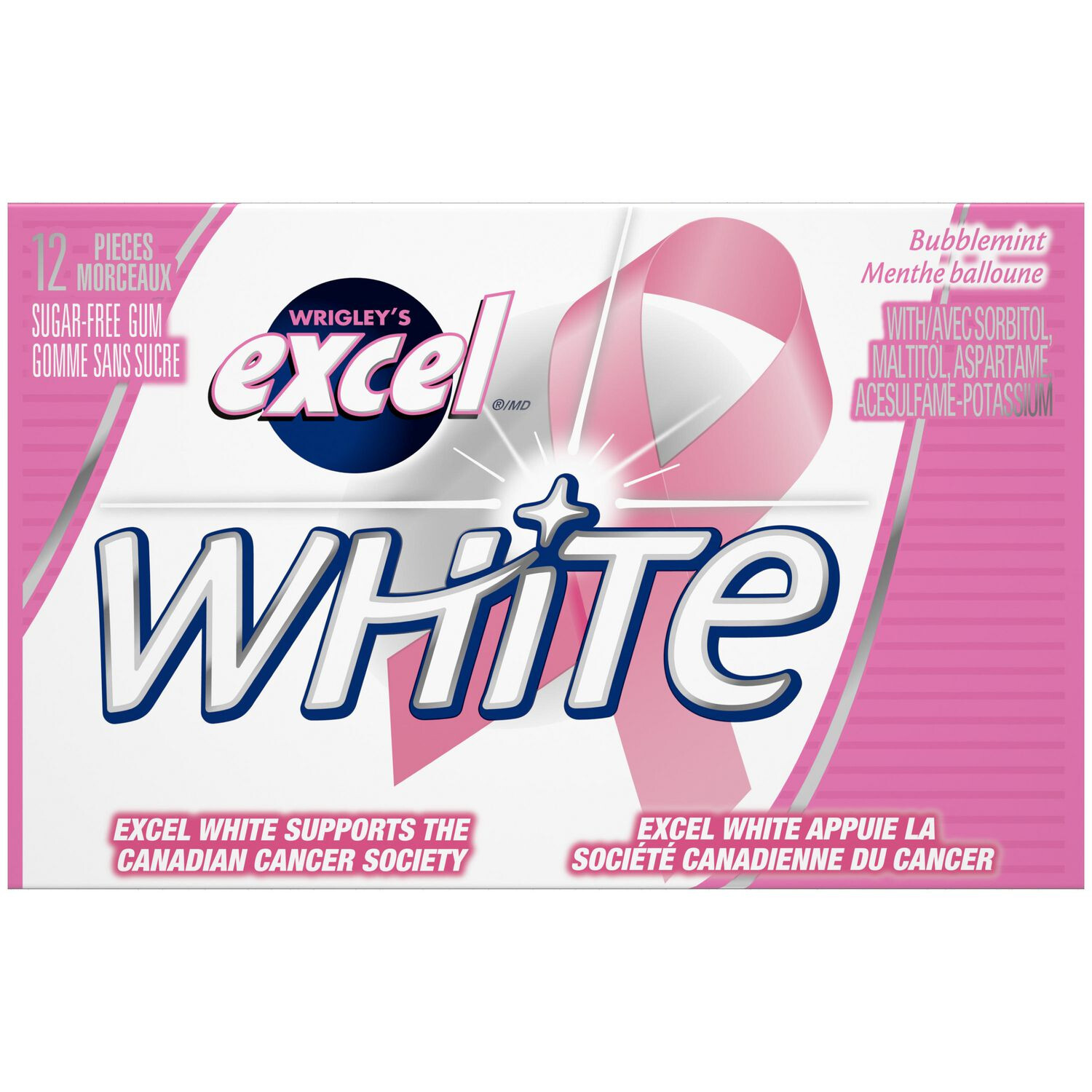excel White Bubblemint  SF Gums 12pcs
