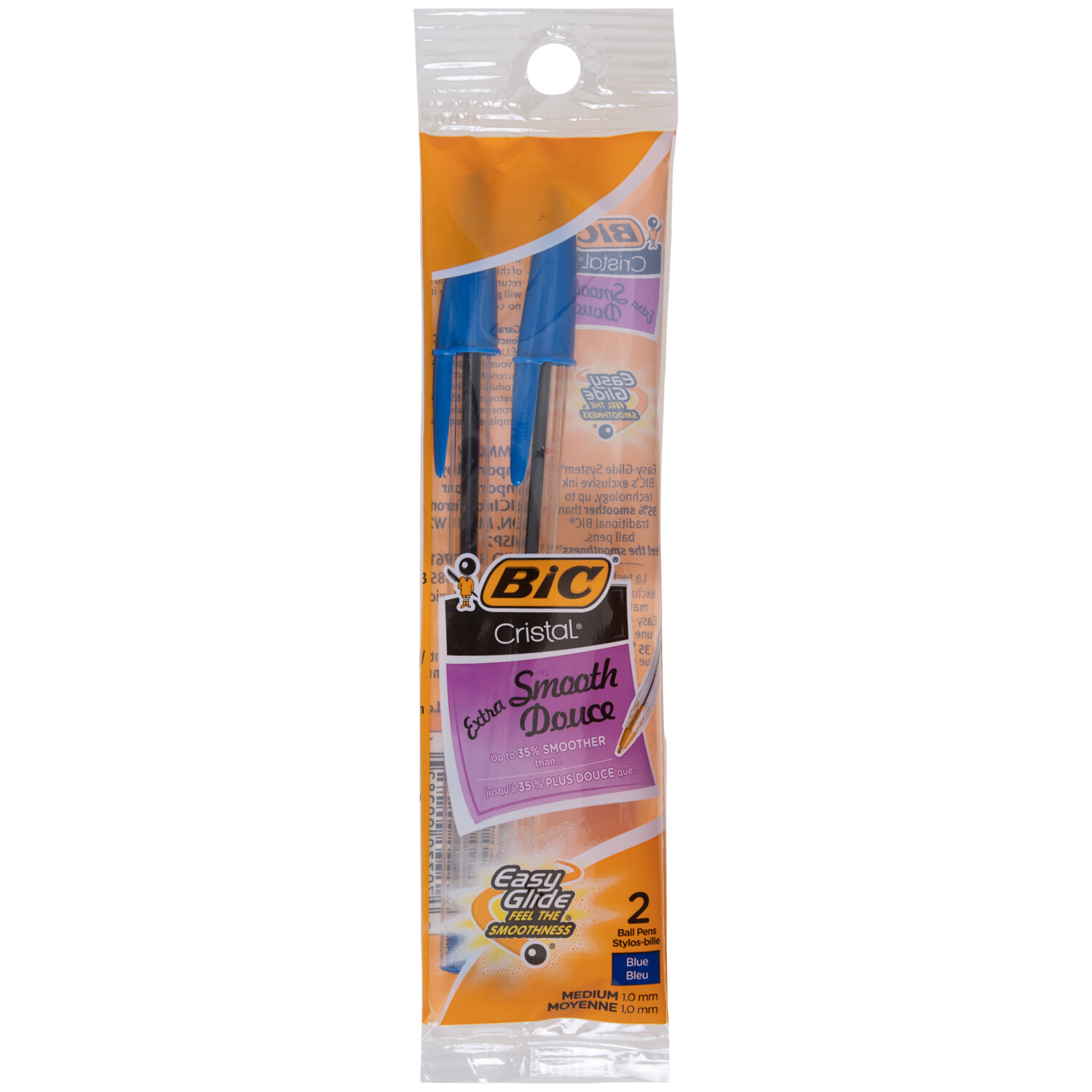 BIC PEN  CRISTAL MED BLUE 2&#39;S