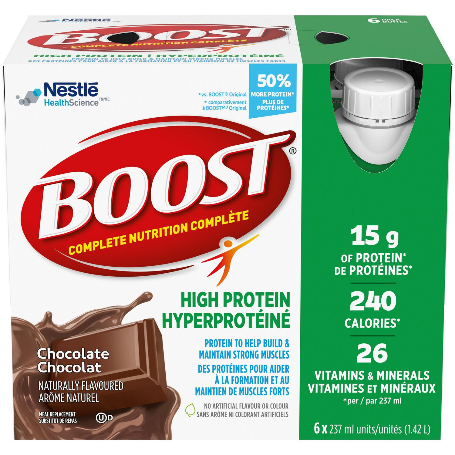 BOOST HI-PROTEIN CHOC 6X237ML