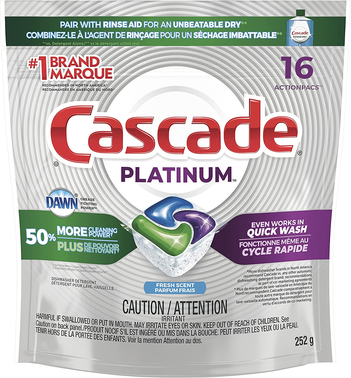 CASCADE 16 ACTIONPACS PLATINUM FRESH 252gr