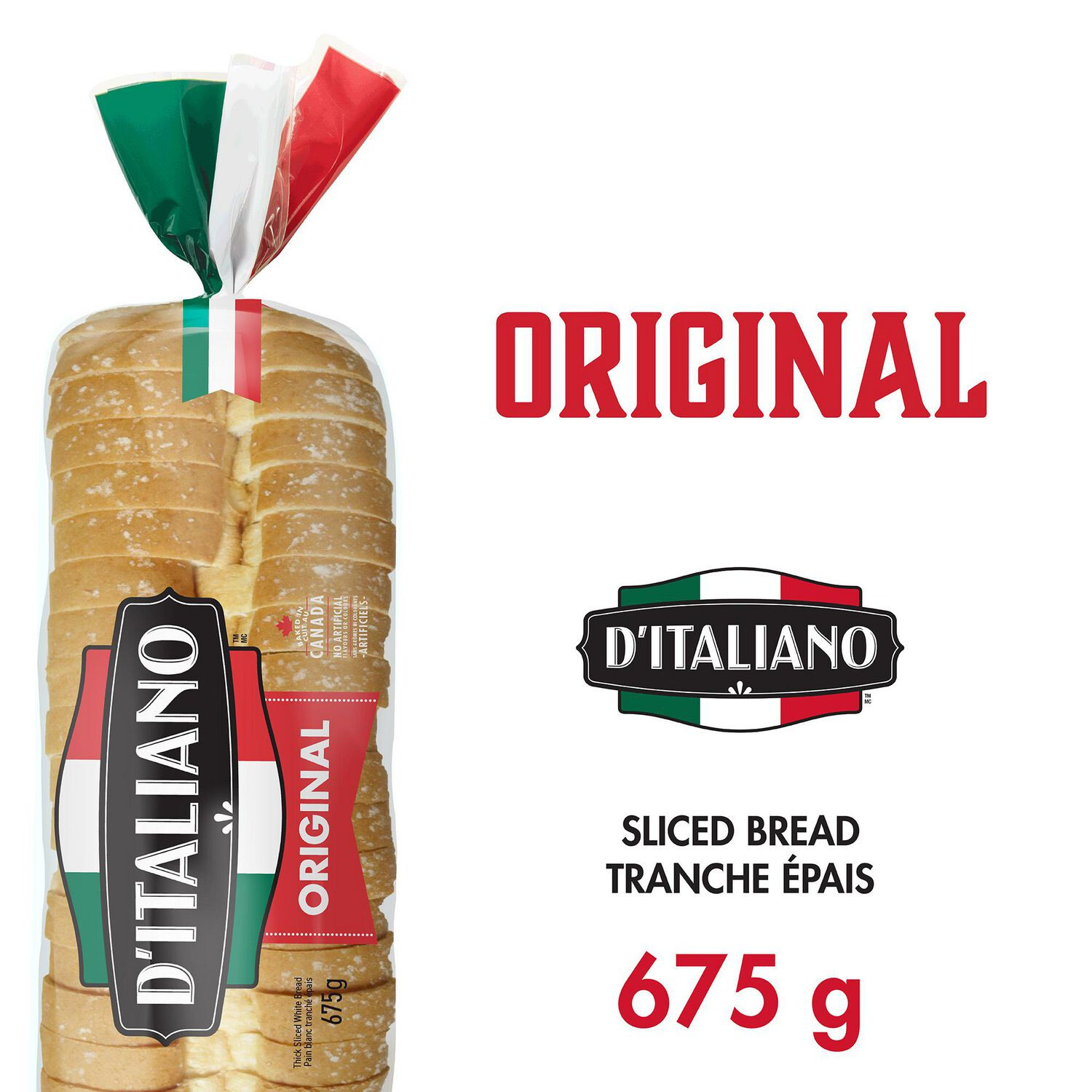 D&#39;ITALIANO ORIGINAL WHITE BREAD 675g