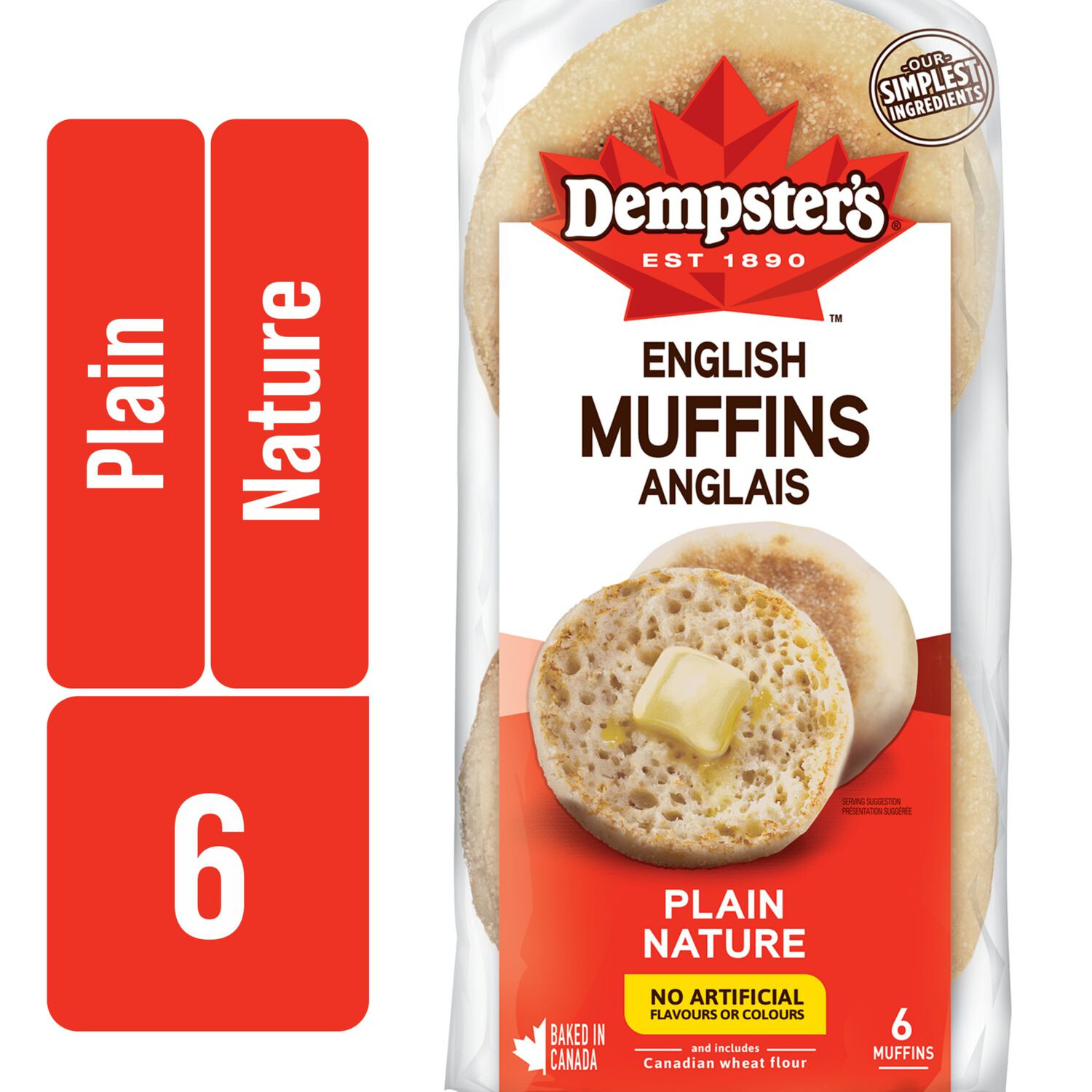 DEMPSTER&#39;S ENGLISH MUFFINS 6&#39;S 340 g