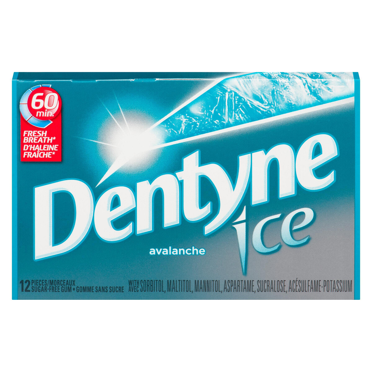 DENTYNE ICE AVALANCHE SUGAR FREE GUM 12PCS