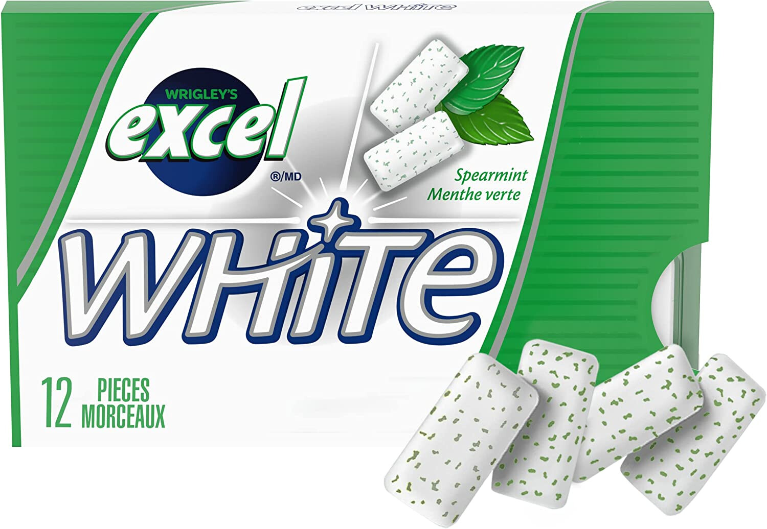 excel WHITE Spearmint Green 12Gum