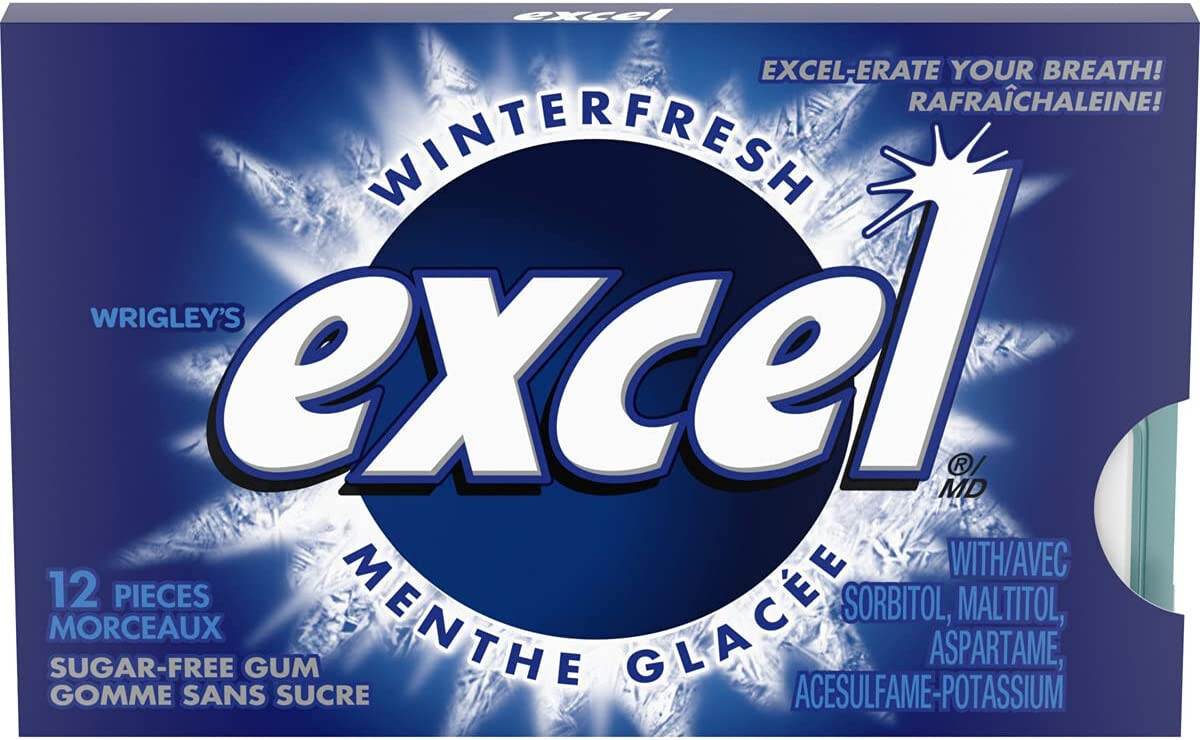 excel Winterfresh Sugar Free Gum 12