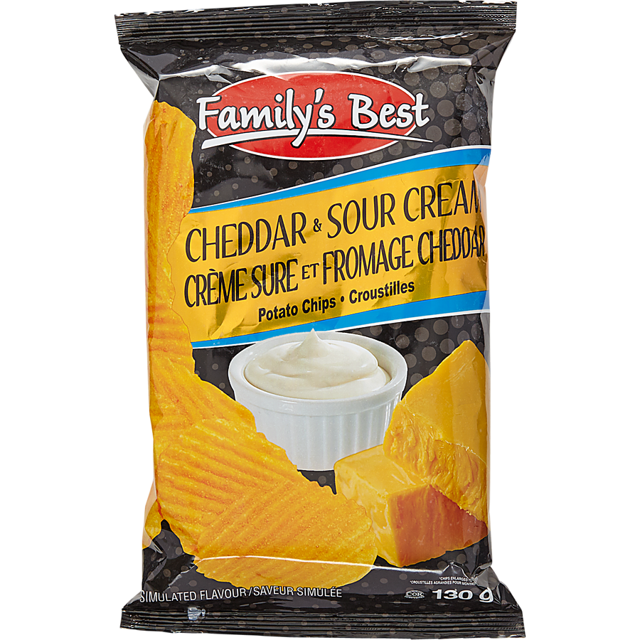 FAMILYS BEST CHIPS CHEDDAR SOUR CREAM 130g