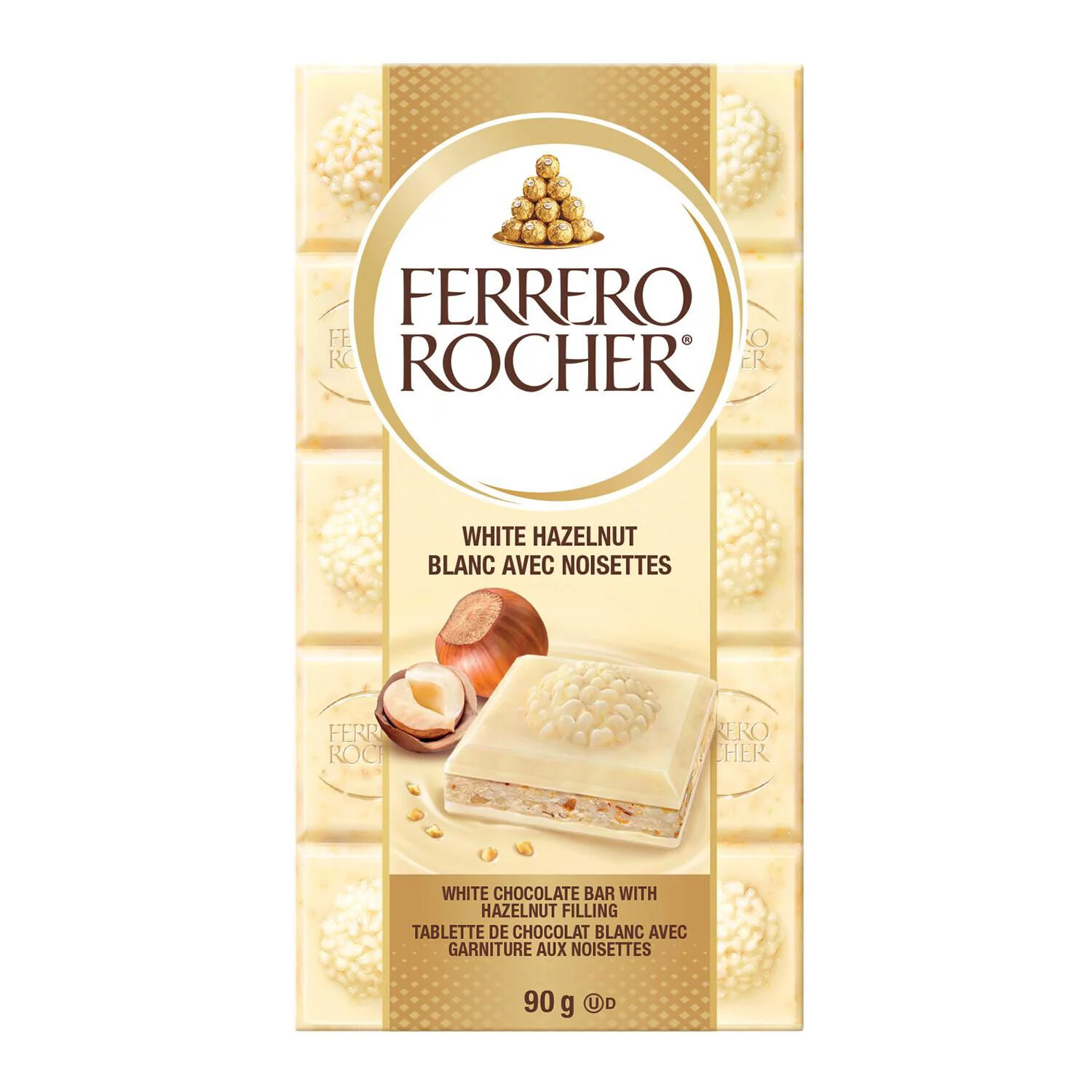 Ferrero Rocher White Chocolate Hazelnut Bar 90g