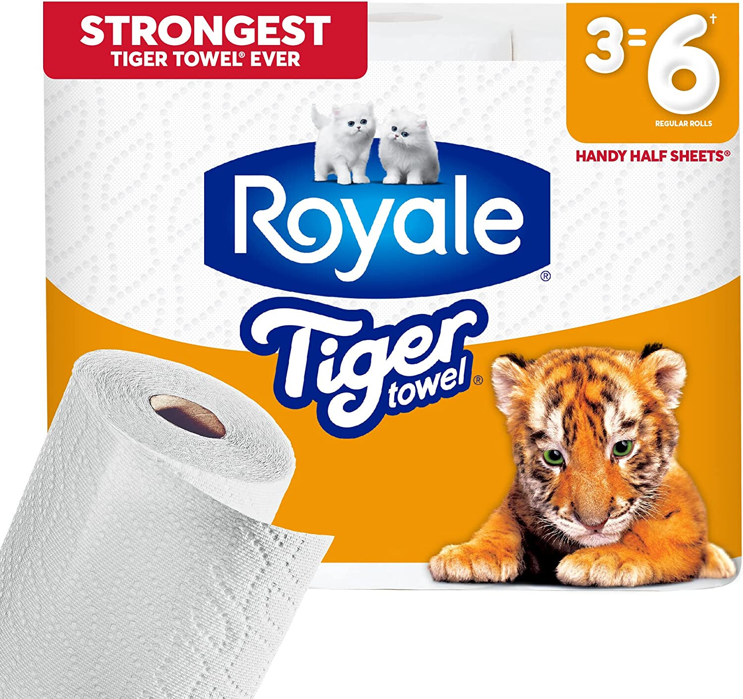 ROYALE TIGER TOWEL 3=6 ROLLS