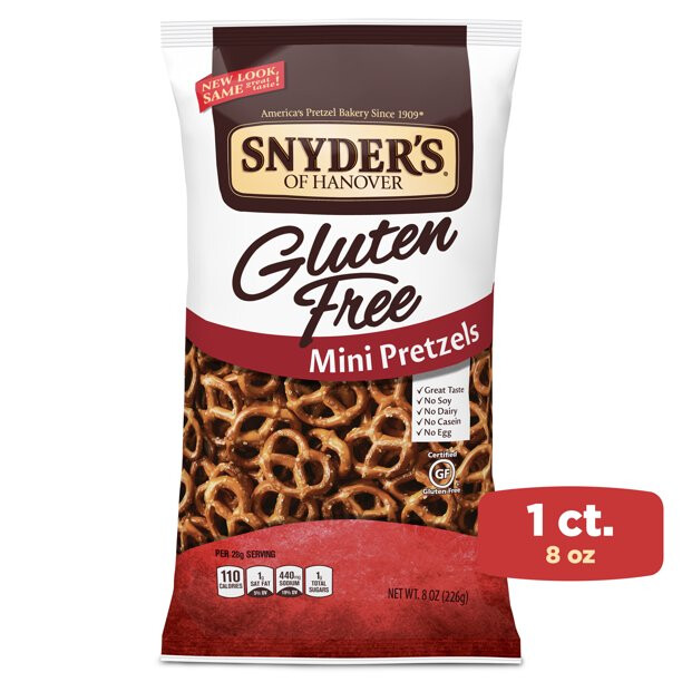 SNYDER&#39;S OF HANOVER, GLUTEN FREE MINI PRETZELS, 8 OZ (226g)