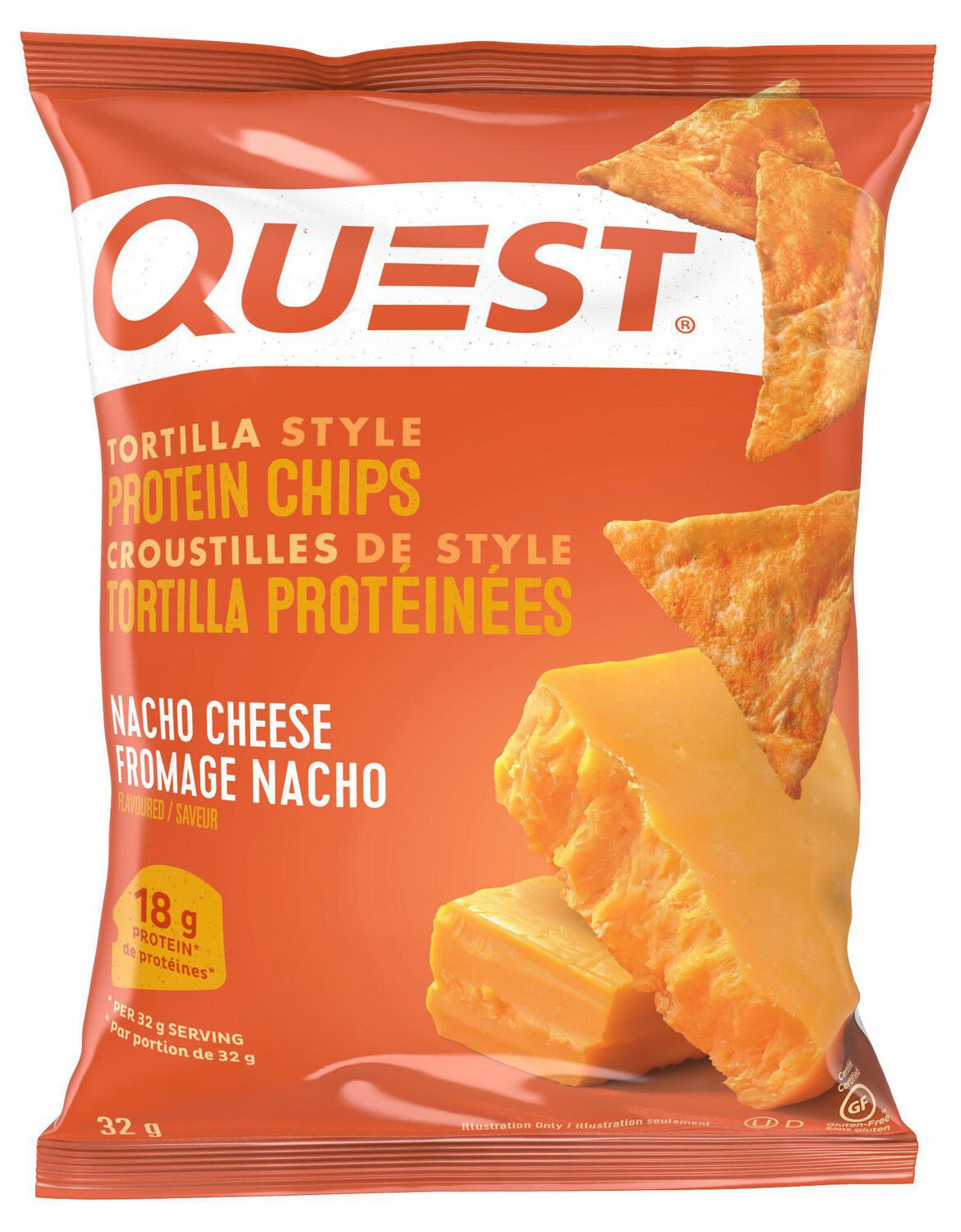 QUEST TORTILLA STYLE PROTEIN CHIPS NACHO CHEESE 32g