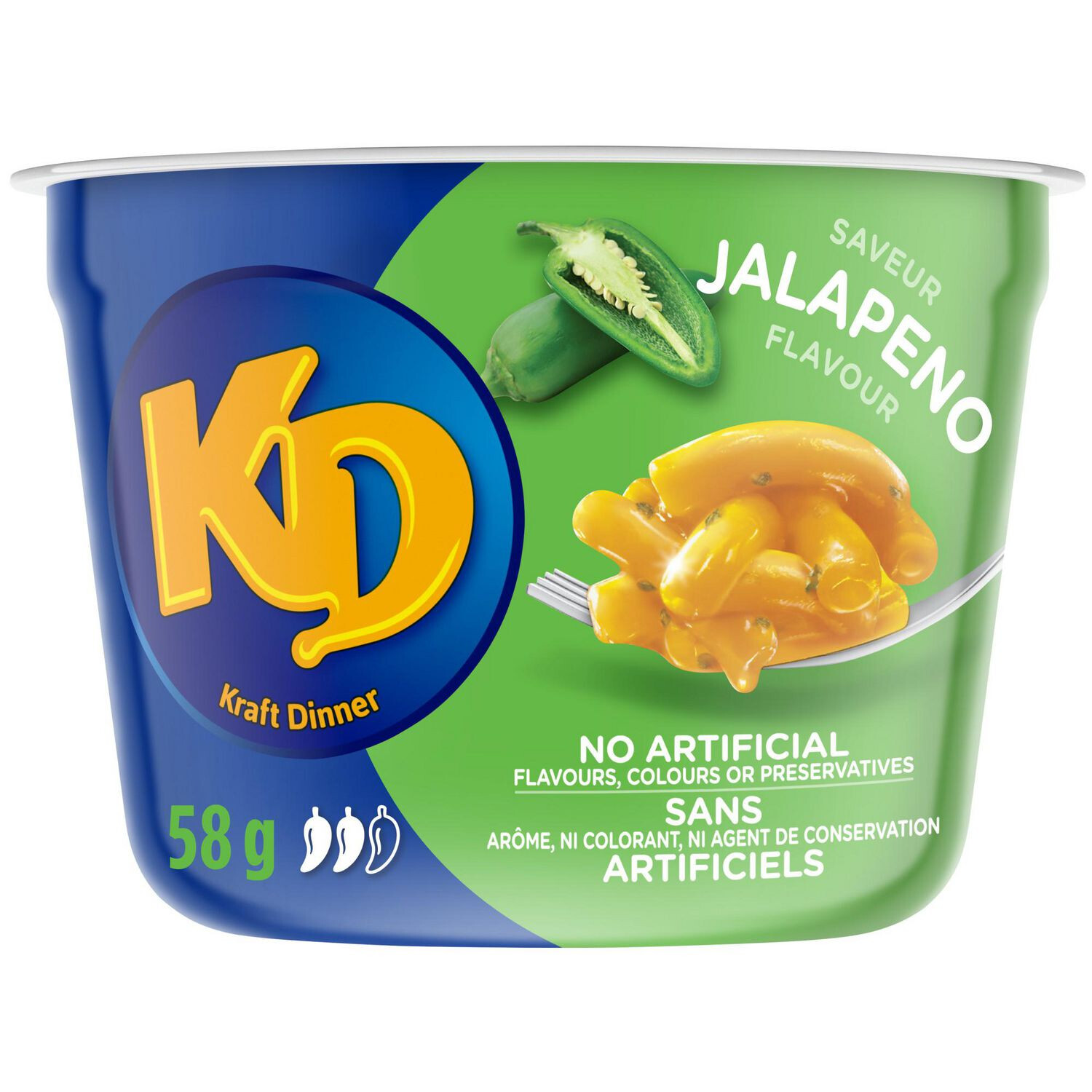 KRAFT DINNER JALAPENO MACARONI &amp; CHEESE SNACK CUP 58g