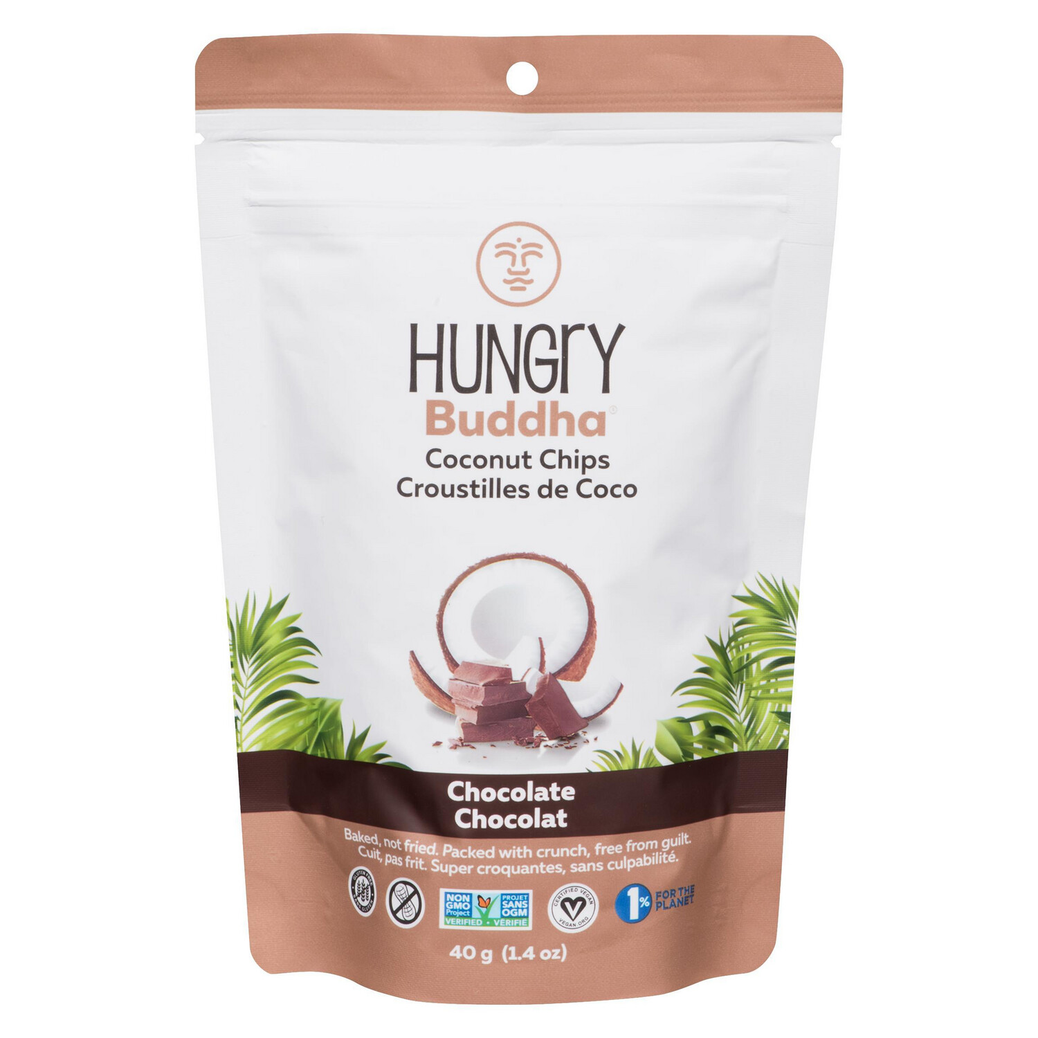 HUNGRY BUDDHA CHEEKY CHOCOLATE COCONUT CHIPS 40g