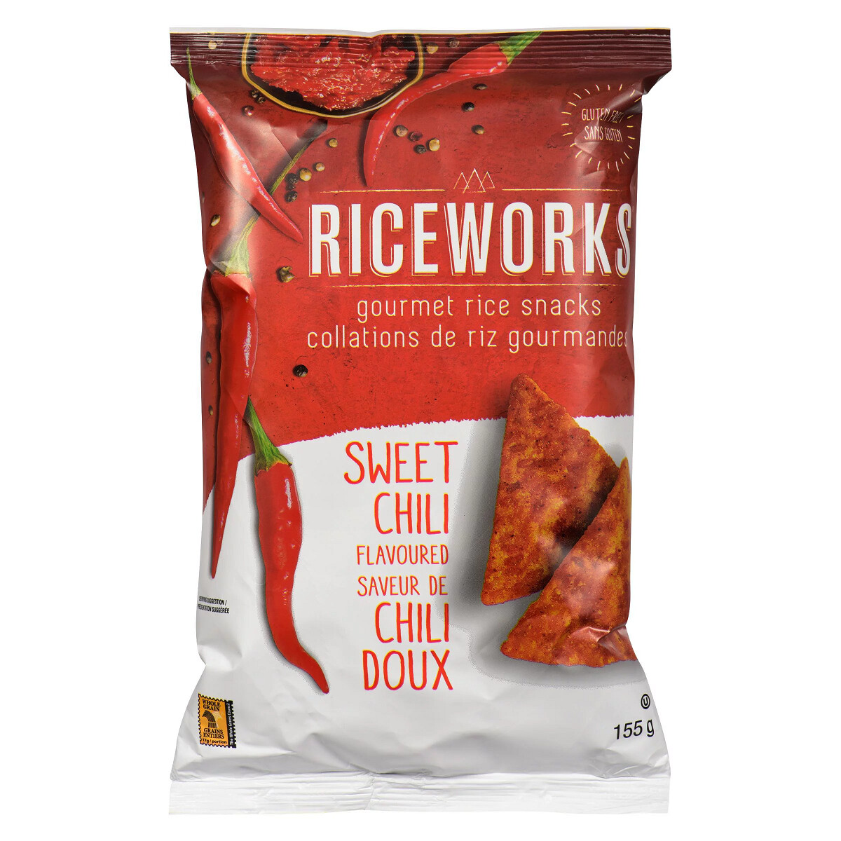 RICEWORKS SWEET CHILLI GOURMET RICE SNACKS 155g