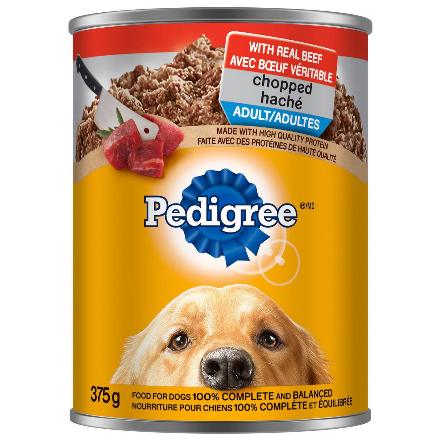 PEDIGREE CHOPPED BEEF HIGH PROTEIN, DOG FOOD 375g
