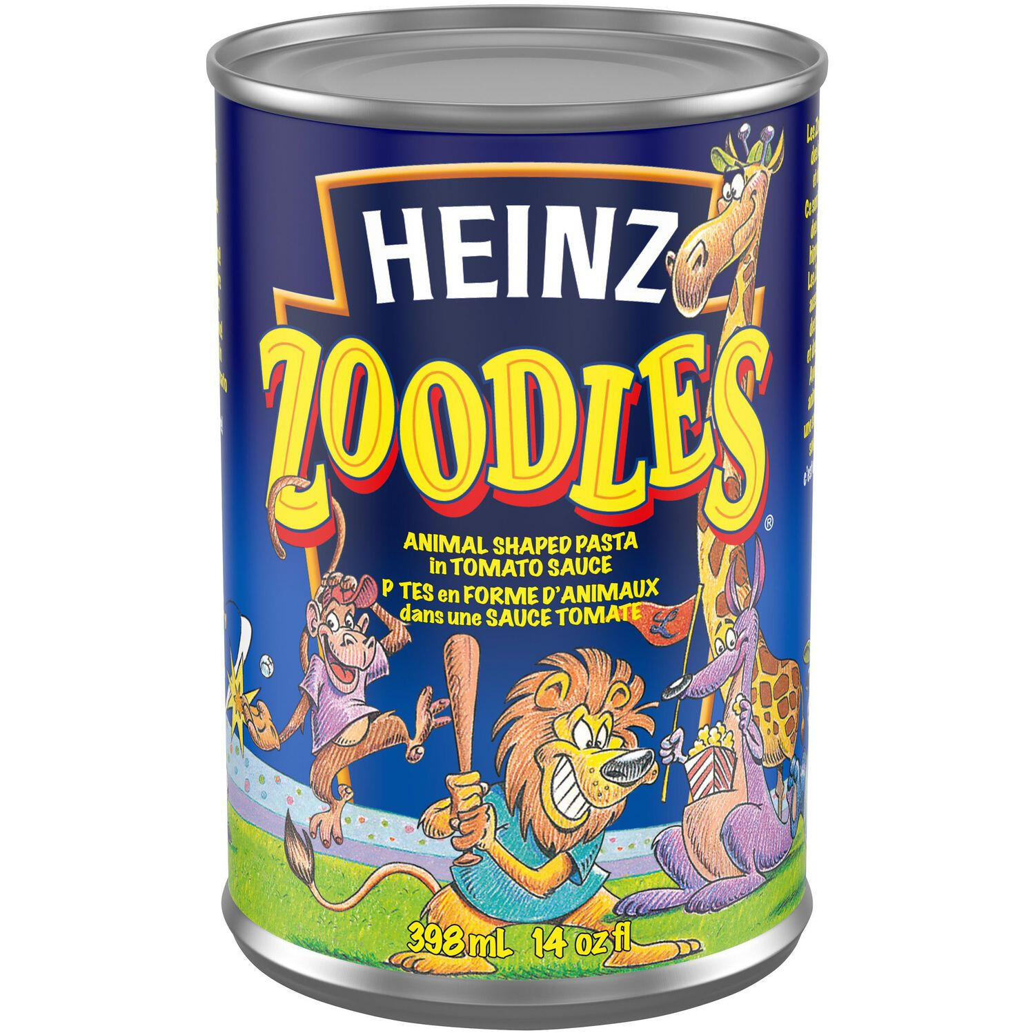 HEINZ ZOODLES ANIMAL SHAPED PASTA WITH TOMATO SAUCE, 398ml