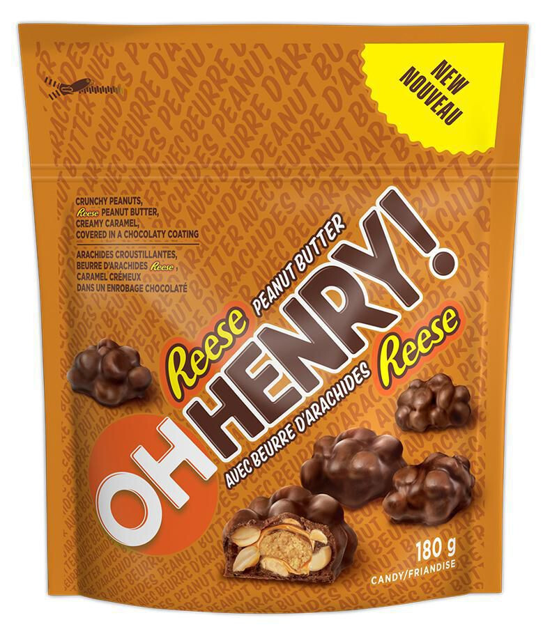 HERSHEY OH HENRY BITES WITH REESE PEANUT BUTTER 180g