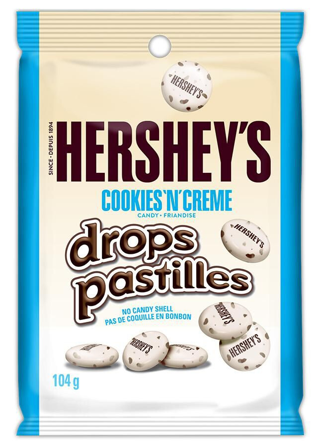 HERSHEY COOKIES &amp; CREME  DROPS 104g