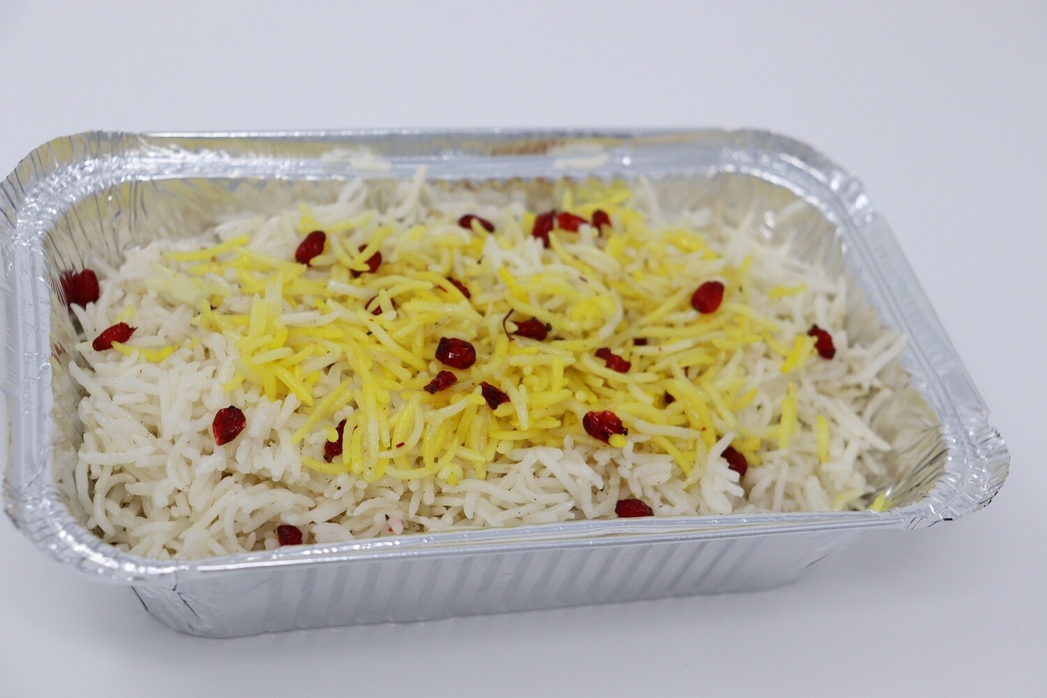 Plain White Rice with Saffron Topping