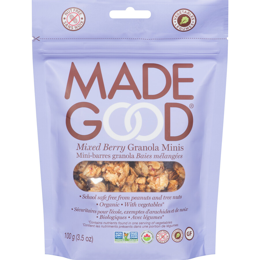 MADE GOOD ORGANIC GRANOLA MINIS, MIXED BERRY 100g
