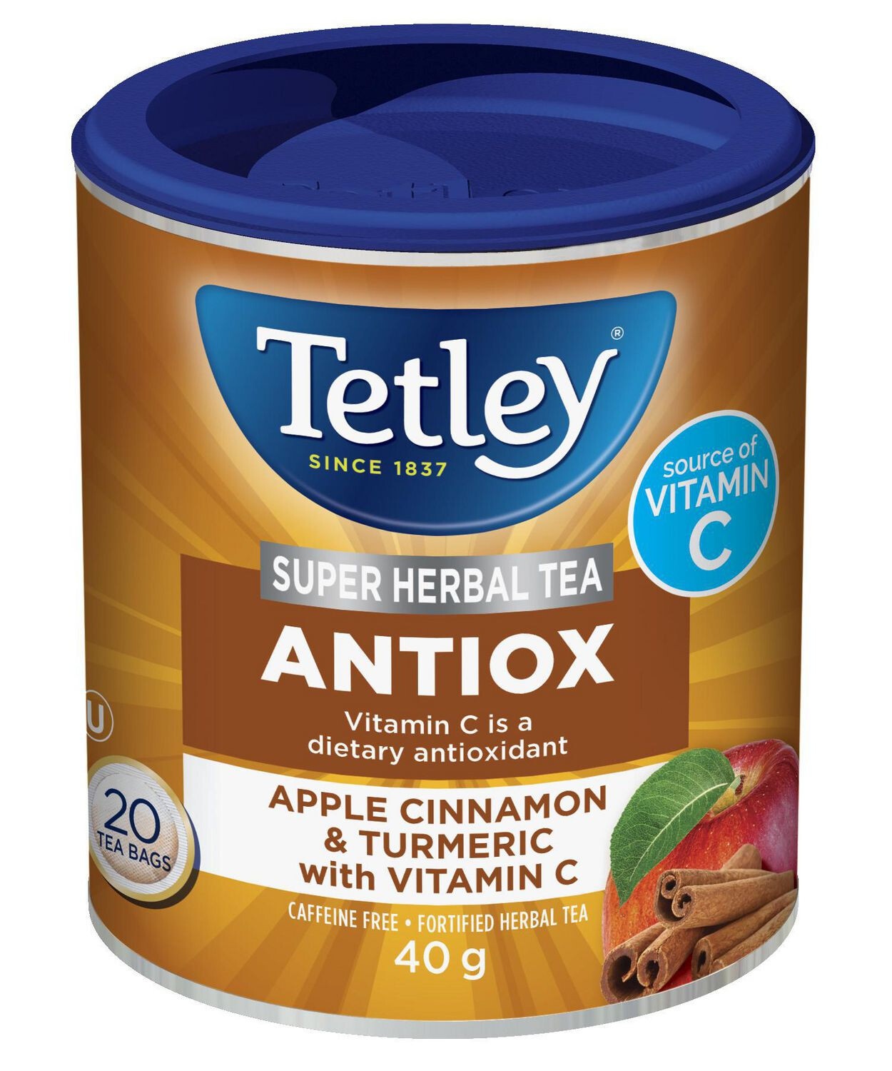 Tetley SUPER HERBAL TEA ANTIOX APPLE CINN &amp; TUM with VIT C 40g