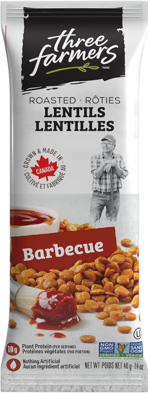 three Farmers Roasted Lentils Barbeque 40g