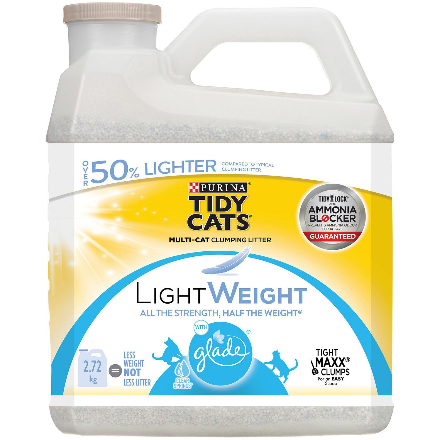 PURINA Tidy Cats LightWeight with Glade Clear Springs Multi-Cat, Clumping Cat Litter 2.72 kg