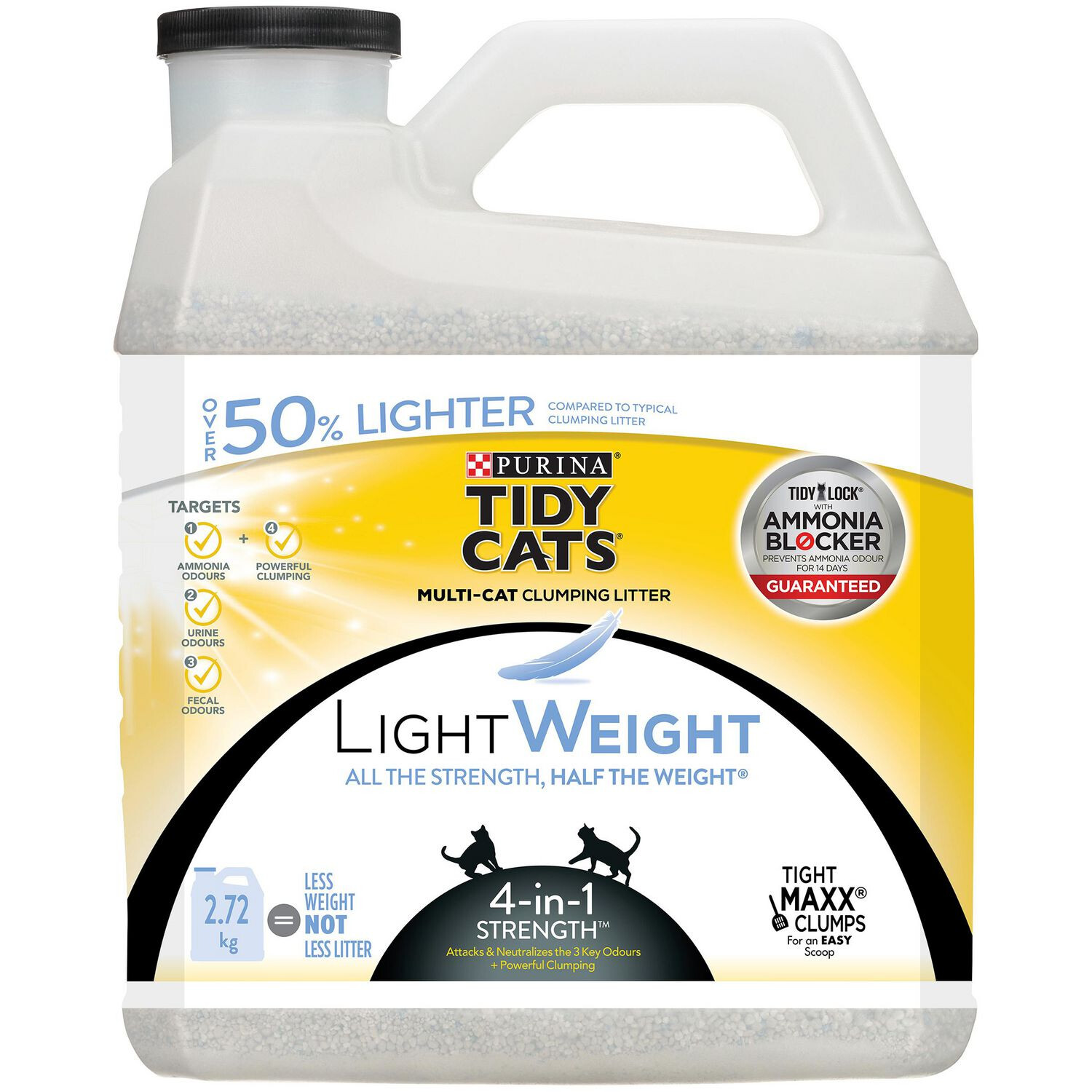PURINA Tidy Cats LightWeight 4-in-1 Strength Multi-Cat, Clumping Cat Litter 2.72 kg