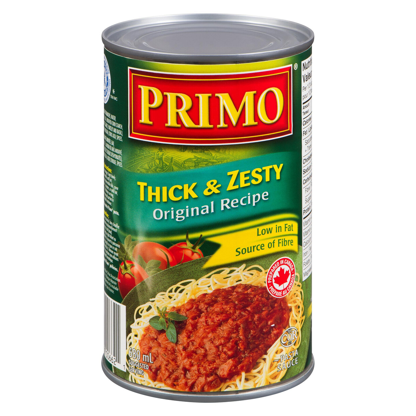 PRIMO THICK &amp; ZESTY ORIGINAL RECIPE PASTA SAUCE 680ML