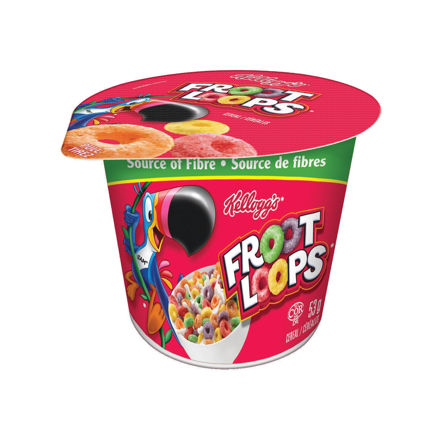 KELLOGG&#39;S FROOT LOOP CEREAL, CEREAL IN A CUP, 53g