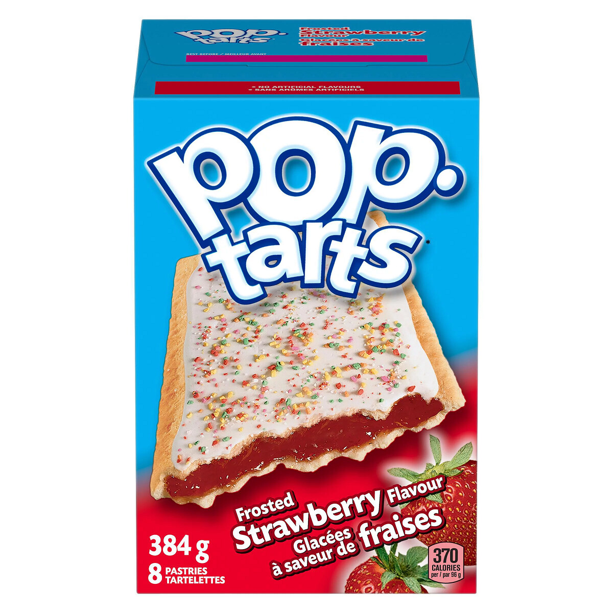 KELLOGG&#39;S POP-TARTS TOASTER PASTRIES FROSTED STRAWBERRY 384 G - 8 PASTRIES