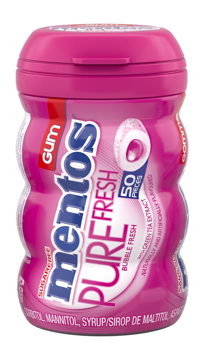 MENTOS GUM PURE FRESH BUBBLE FRESH, 50 PCS