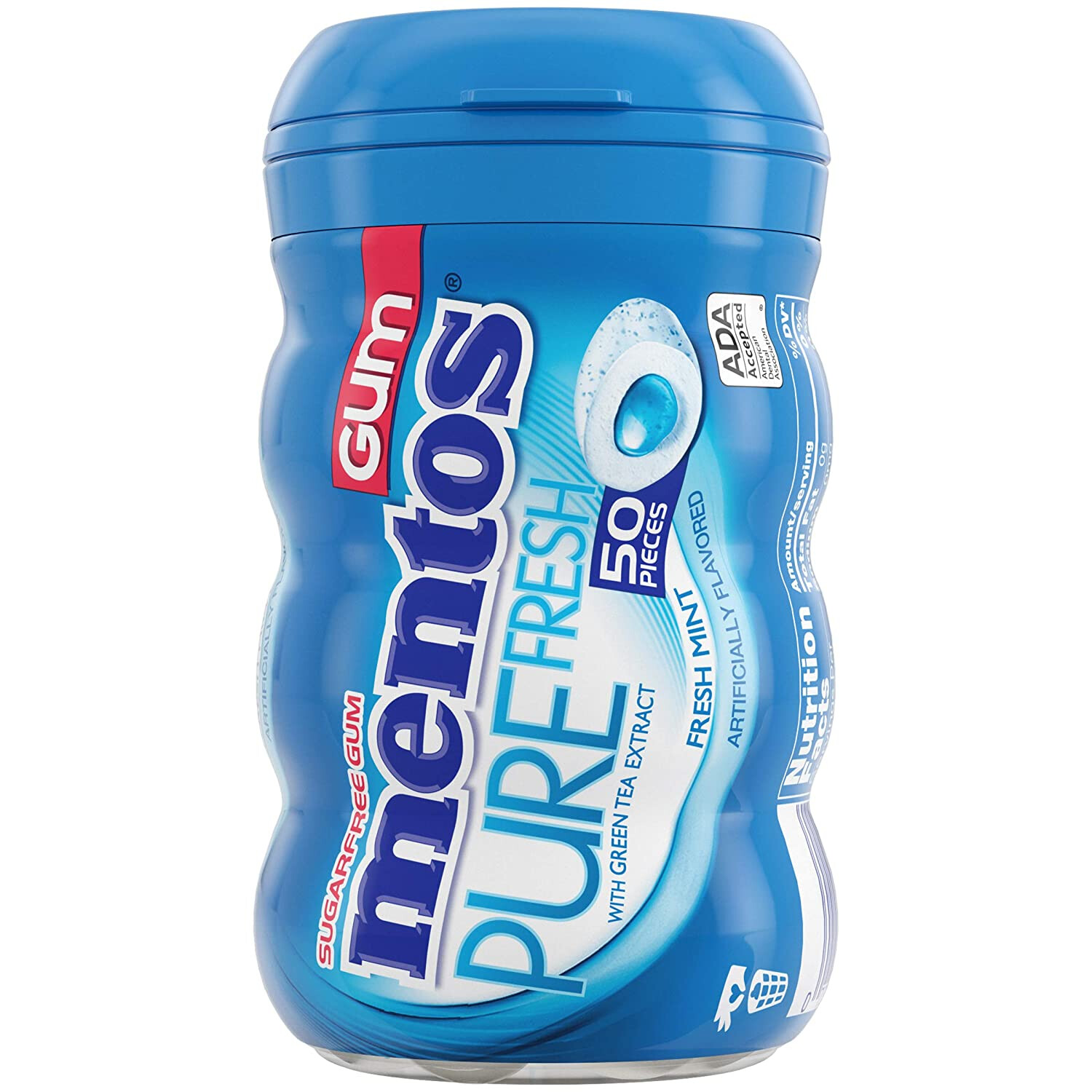 MENTOS GUM BOTTLE FRESH MINT, 50 PCS