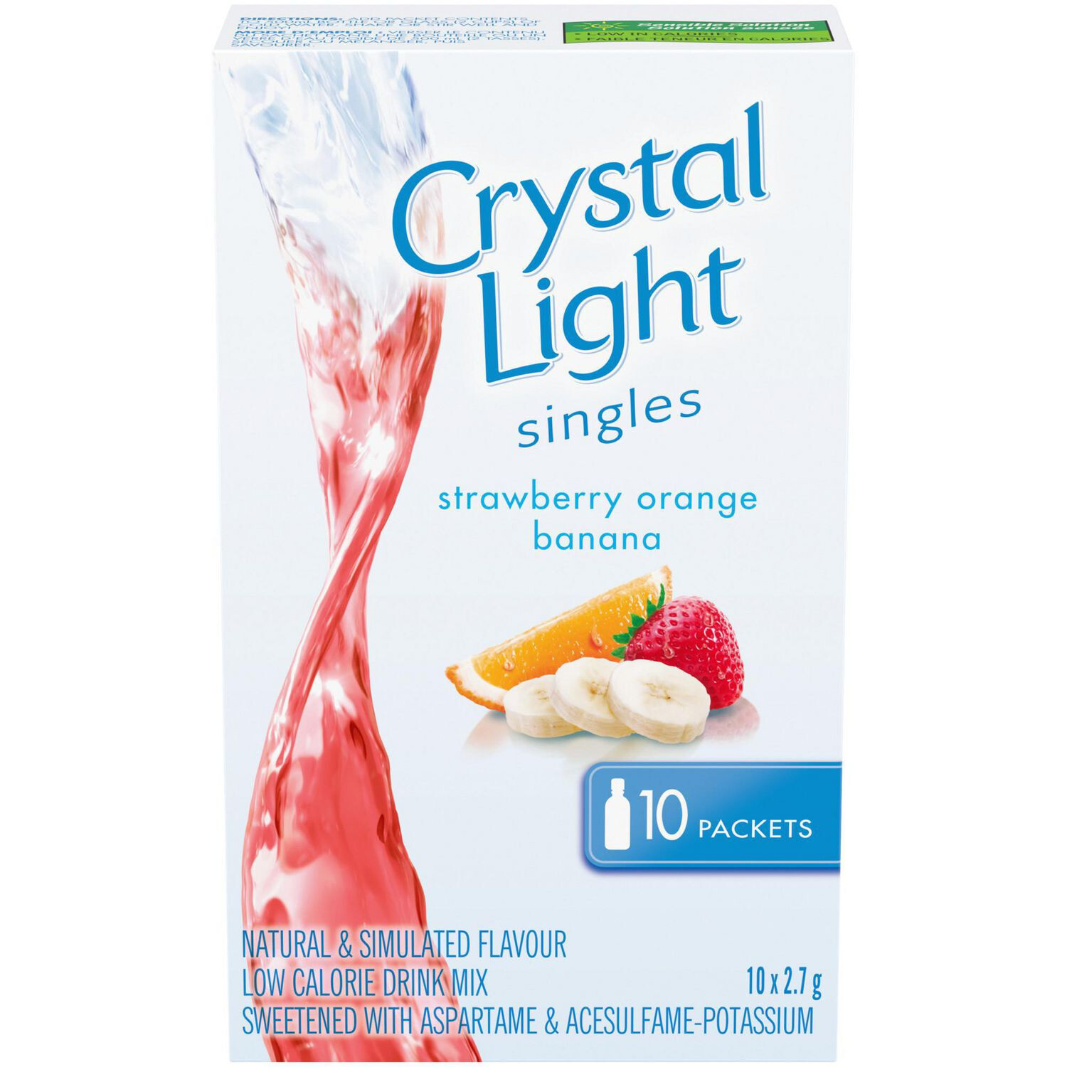 Crystal Light Singles, Strawberry Orange Banana, 10x2.7g