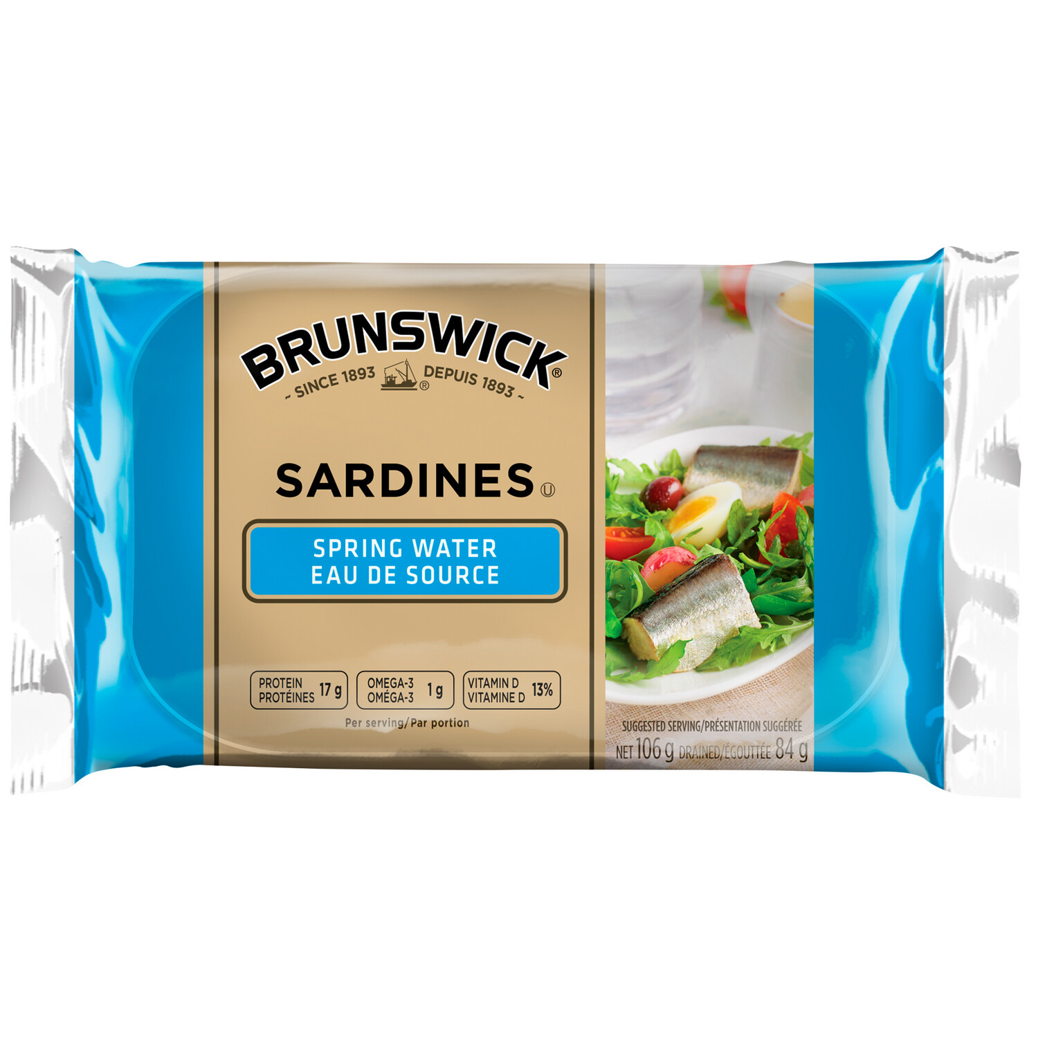 BRUNSWICK Sardines in Spring Water, 106g