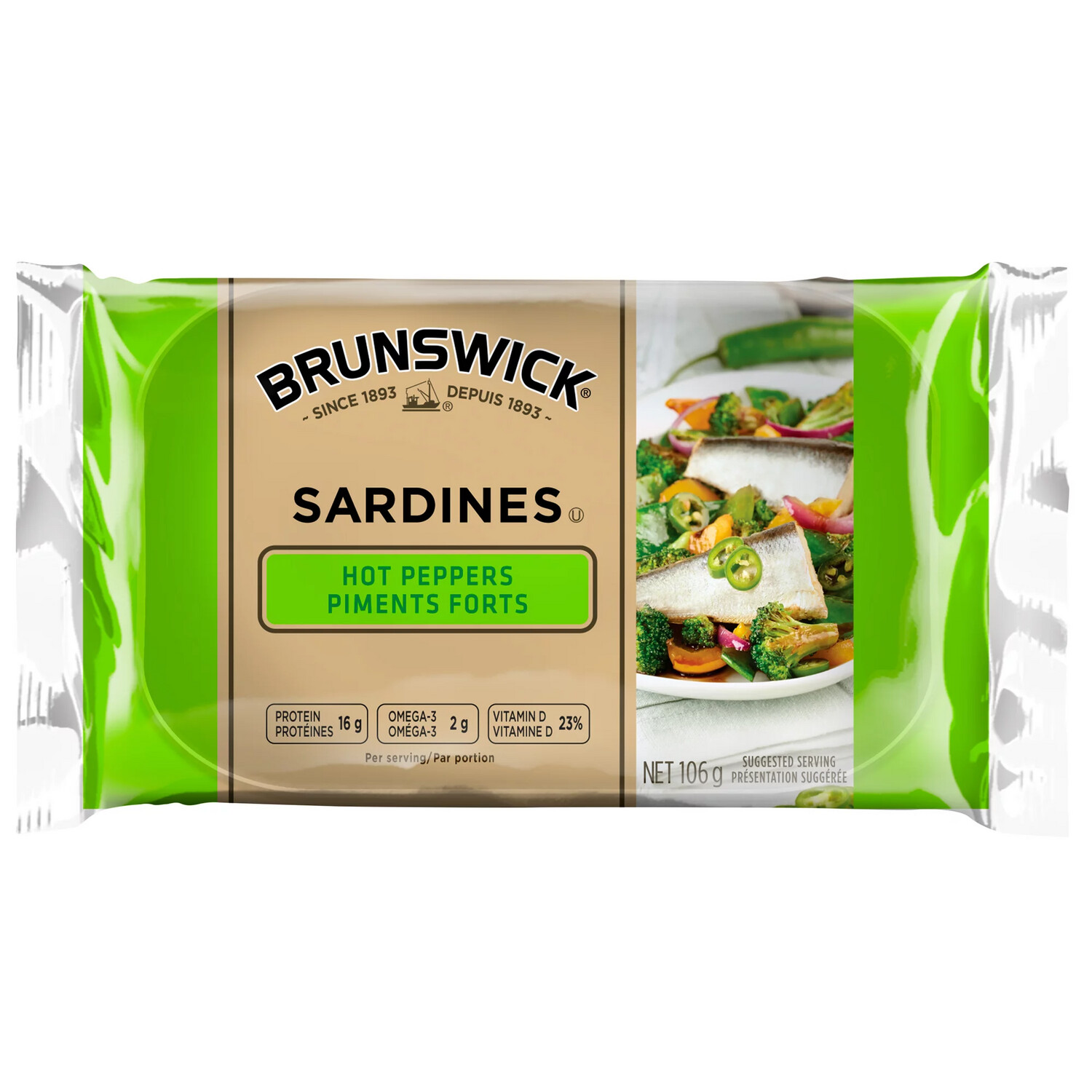 BRUNWICK Sardines Hot Peppers 106g