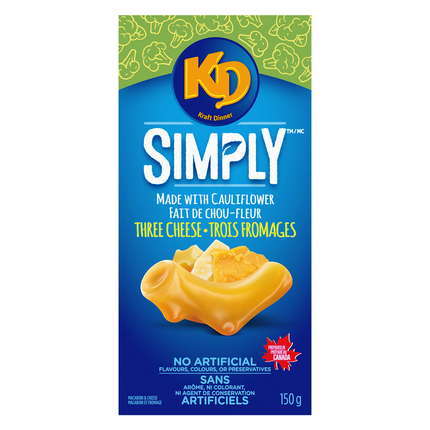 KD Kraft Dinner Simply Three Cheese With Cauliflower 150g