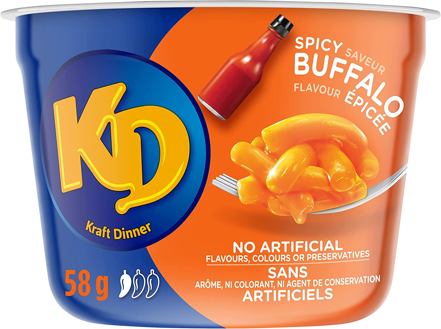 KD Kraft Dinner Buffalo Macaroni &amp; Cheese Snack Cup 58g