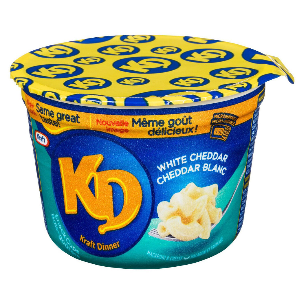 KD Kraft Dinner White Cheddar Macaroni &amp; Cheese Snack Cups 58g