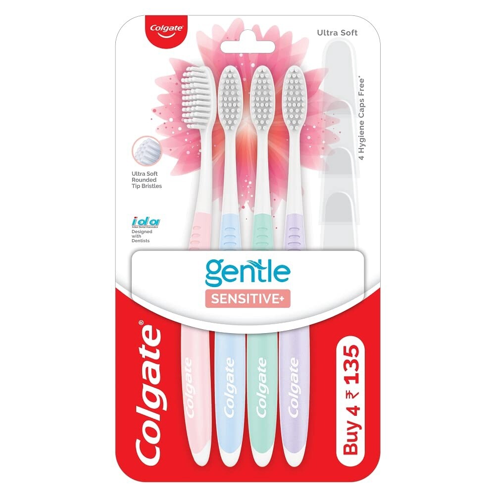 COLGATE GENTLE SENSITIVE SOFT Toothbrushes 4Pack