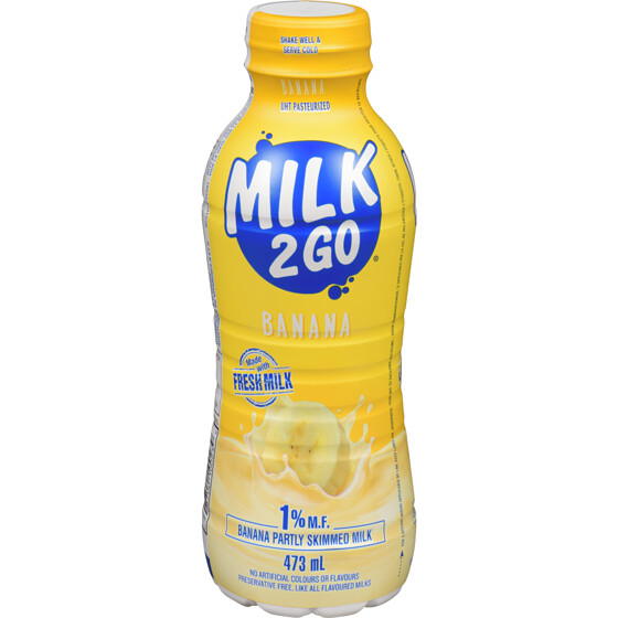 SAPUTO MILK 2 GO BANANA 1%, 473ml