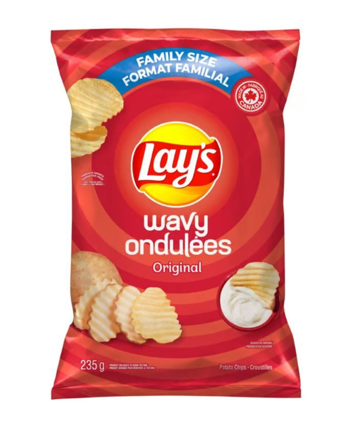Lay's Wavy Original Potato Chips Family Size 235g