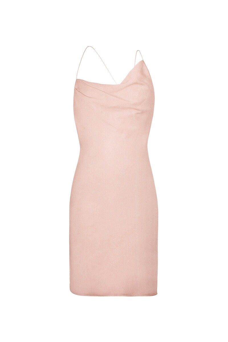 OM210419-1 Pink satin sundress