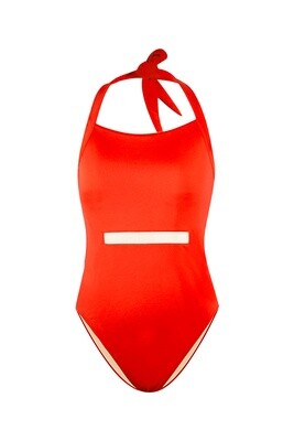OM20402-1 Red halter strap one-piece
