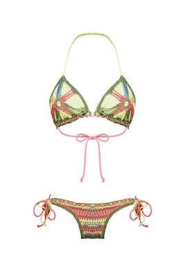 OM7-211 Hand-woven ribbon triangle bikini
