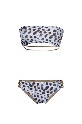 OM7-244 Leopard print bandeau bikini