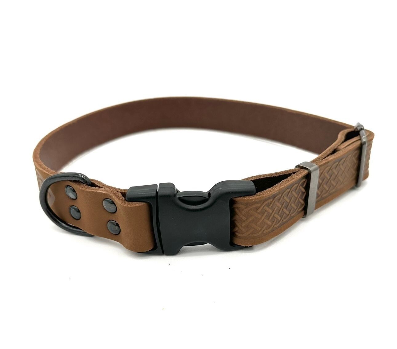 Sophisticated Leather Collar-Quick Release: "WALNUT"