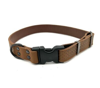 Sophisticated Leather Collar-Quick Release: "WALNUT"