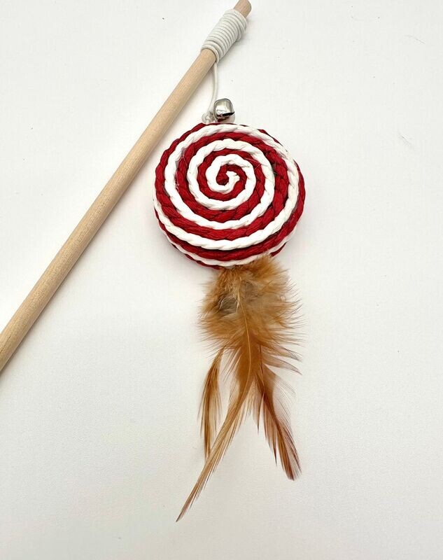 Cat teaser interactive toys on a stick: "RED WAVE BOARD"